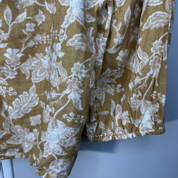 Reitman's Floral Linen Blend Cropped Blouse Size Medium NWT Brand New - Picture 4 of 6